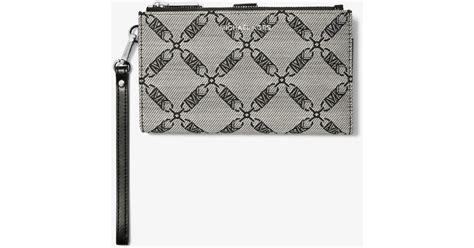 MK Adele Empire Logo Jacquard Smartphone Wallet.